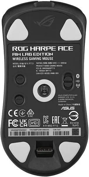 Беспроводная мышь ASUS ROG Harpe Ace Aim Lab Edition USB/WL/BT Black (90MP02W0-BMUA00) - фото 5