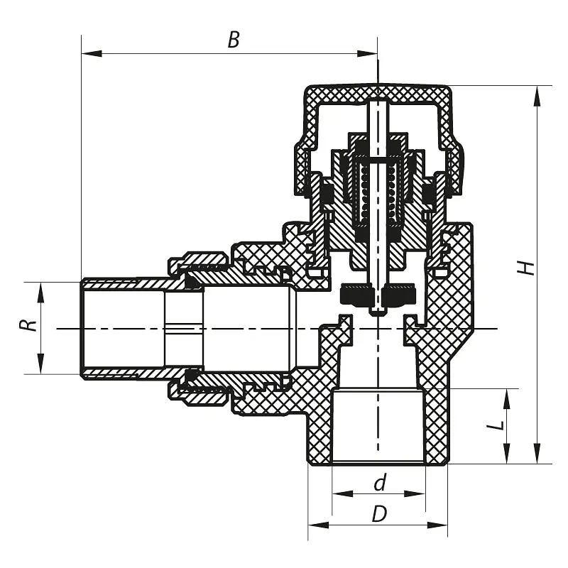 Кран термостатичний кутовий PPR Koer 25x3/4 K0150.Pro KP0190 - фото 2
