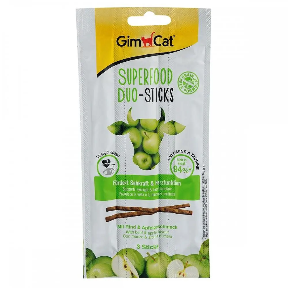 Ласощі для кішок GimCat Superfood Duo-Sticks яловичина 3 шт.