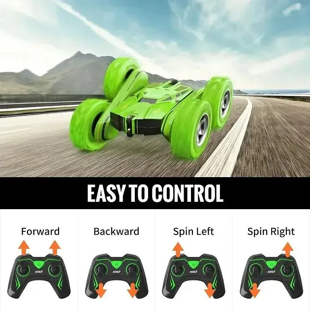 Автомобіль SGILE RC Stunt Car Toys з дистанційним керуванням двостороннім обертанням - фото 3