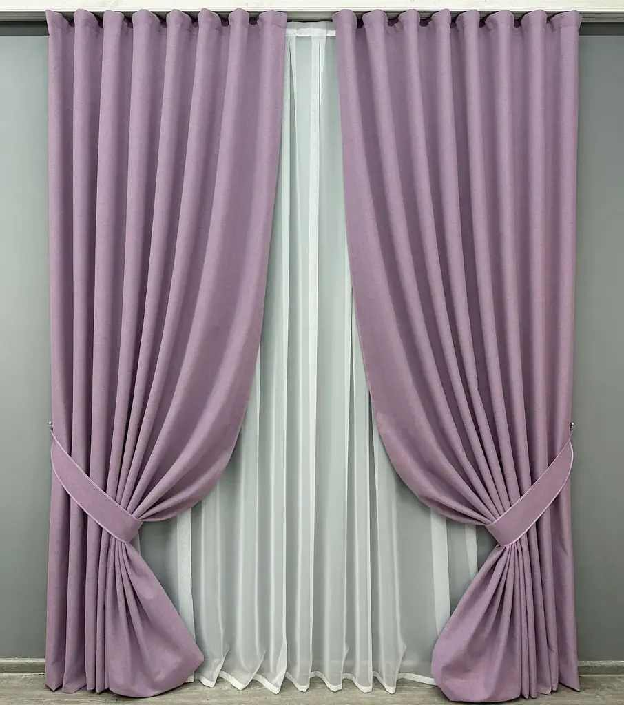 Комплект штор VR-Textil Ashen Night блекаут 2 шт 150x290 см бузковий (1844ш) - фото 2