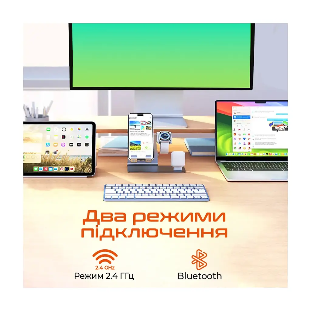 Клавіатура Meetion K210 Bluetooth/Wireless Black (MT-K210MW-A-RUA) - фото 4
