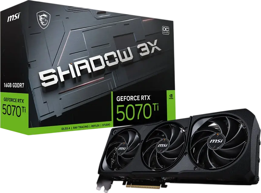 Відеокарта GeForce RTX 5070 Ti 16GB MSI Shadow 3X OC (RTX 5070 Ti 16G SHADOW 3X OC) - фото 3