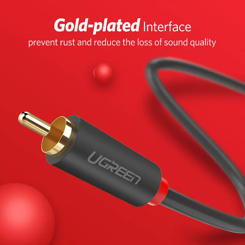 Міжкомпонентний аудіо кабель Ugreen AV104 2RCA to 2RCA Audio Cable 10518 2м Чорний - фото 6