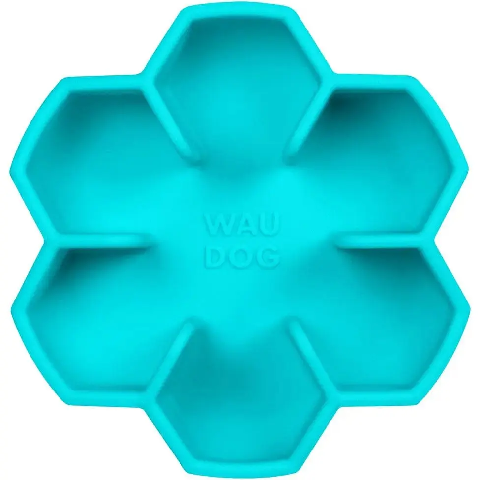 Миска собак та котів Waudog Silicone для повільного харчування 750 мл блакитна - фото 2