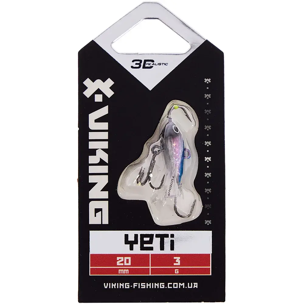 Балансир Viking Fishing Yeti Ice Jig 20mm 3.0g #1 Blue Glam - фото 2