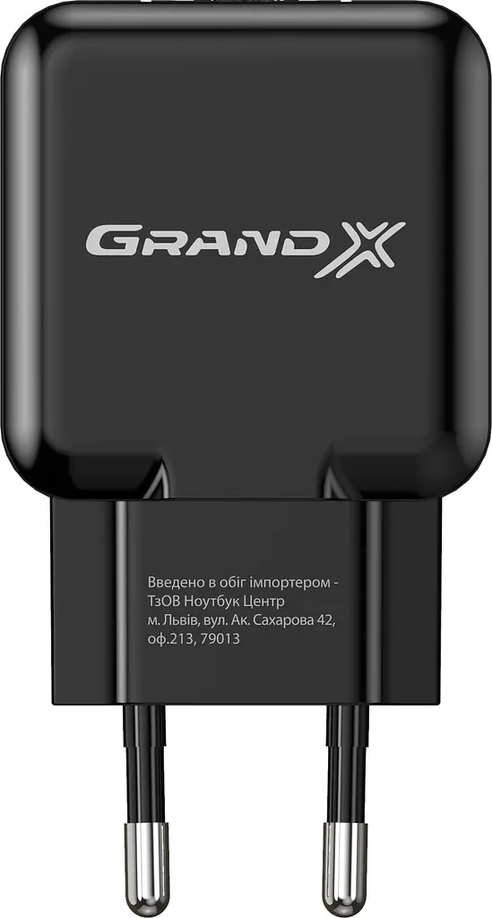 Зарядний пристрій Grand-X (1xUSB 5В/2.1А) Black (CH-03B) - фото 5