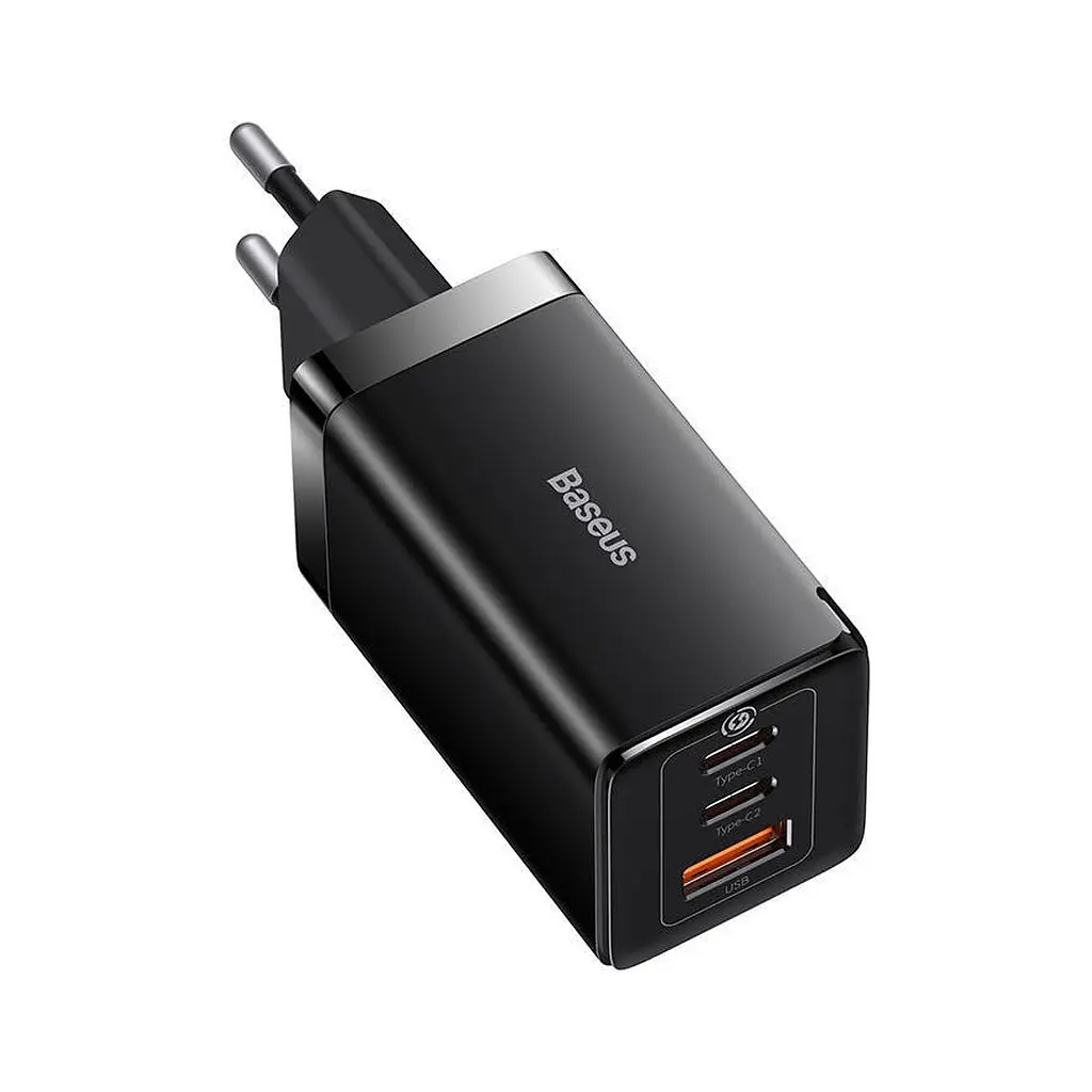 Зарядний пристрій Baseus 2xUSB-C 65 Вт + 1xUSB GaN + кабель USB-C — USB-C 100 Вт 1.0 м чорний (CCGP120201) - фото 4