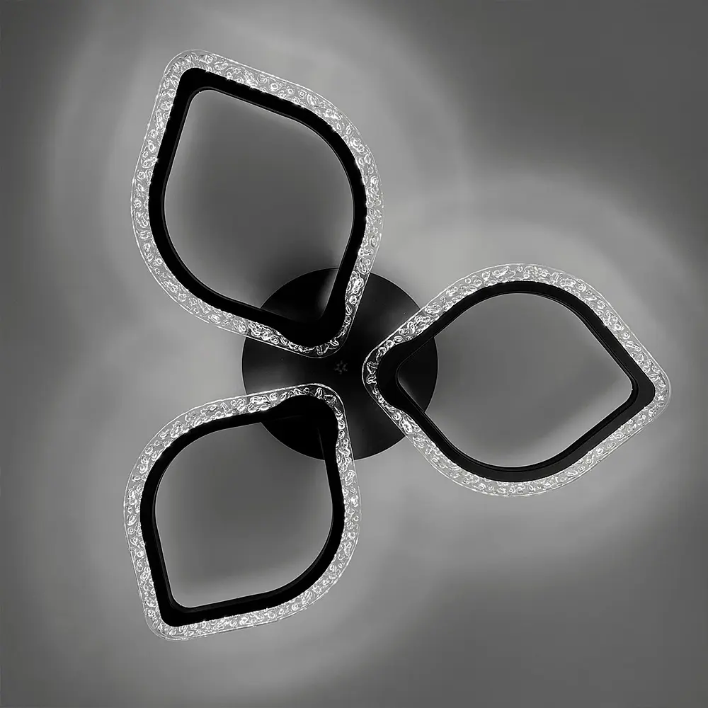 Потолочная LED люстра в черном корпусе на 3 листочка Line.F A 2522/3 - фото 8