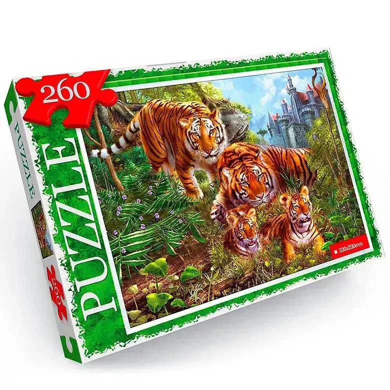 Пазл Danko Toys Тигри 260 ел. Зелений (IP-177-P-252)