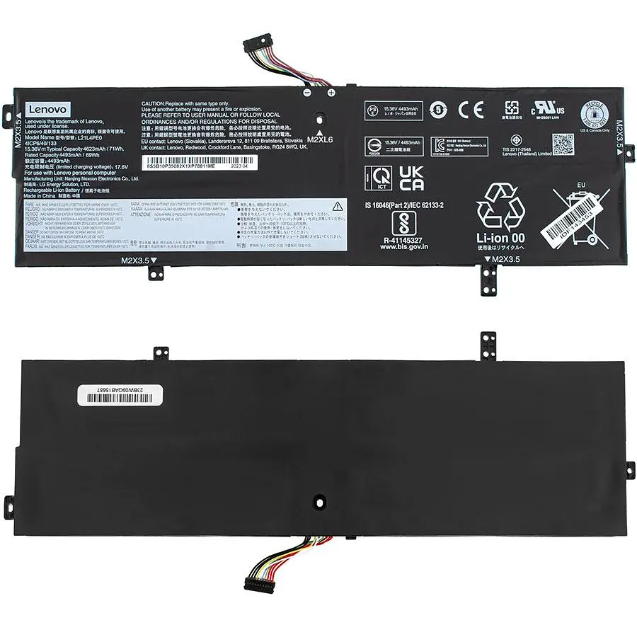 Батарея для ноутбука Lenovo L21B4PE2 (Yoga 7 14ARB7 7 16IAH7 7 16IAP7) 15.36V 4623mAh 71Wh Чорний (5B11F48155) - фото 2