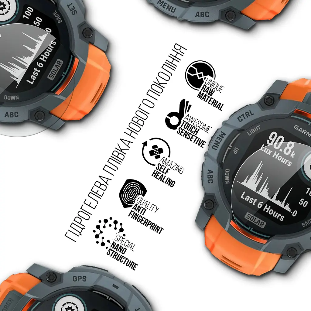 Гідрогелева плівка на годинники Garmin Instinct 3 50mm ArmorStandart захисна плівка для смарт годинників прозора (ARM86958) - фото 2