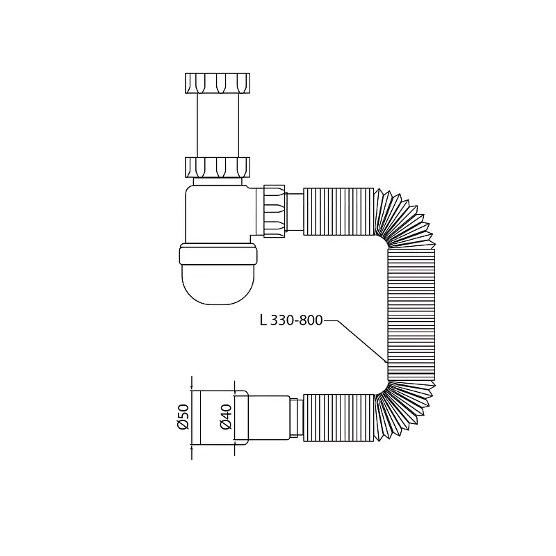 Сифон для умивальника Mixxus SU-05-A 1 1/2"×40 без випуску 40×40/50 MI8182 - фото 2