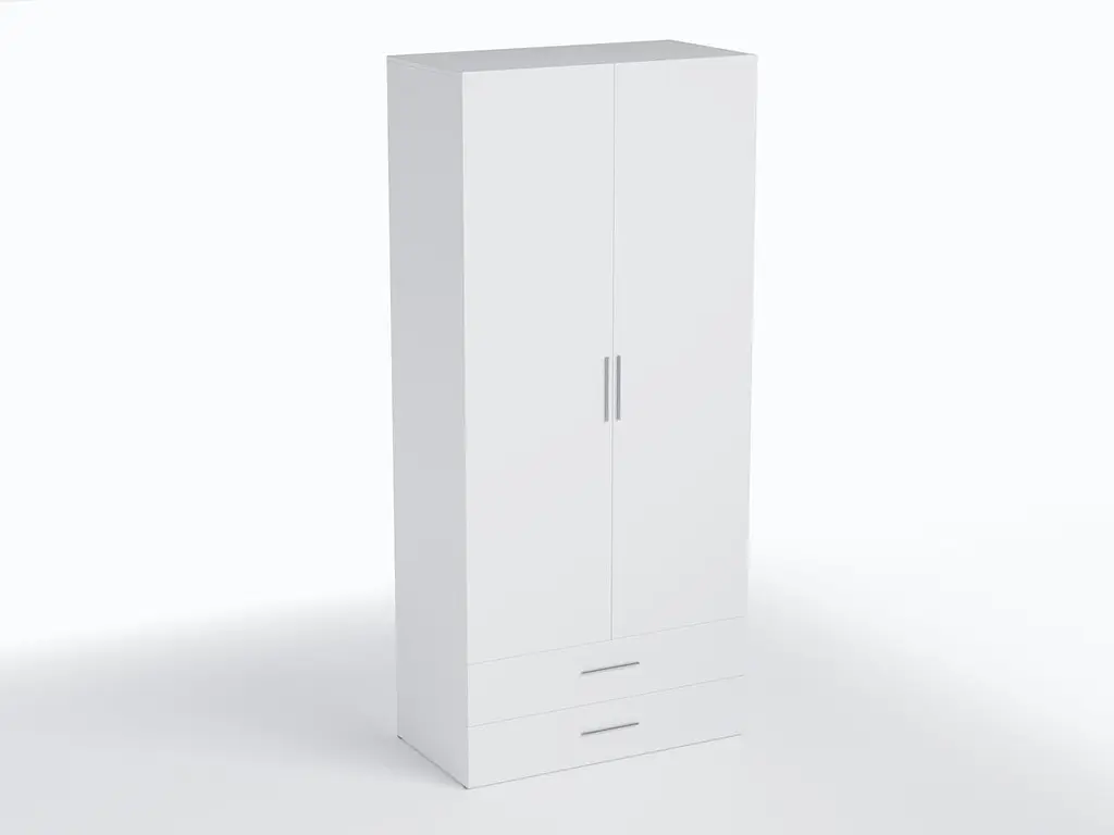 Шкаф для одежды со штангой и двумя ящиками Moreli TS-02 1000x2180x520 мм Белый (zg-s2-white) - фото 3