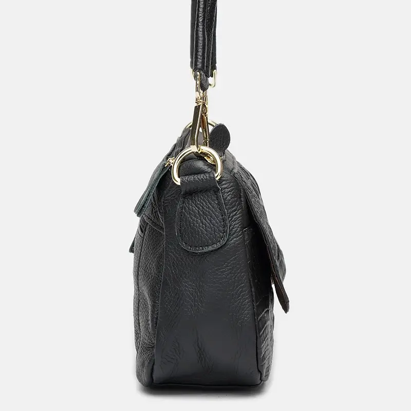 Жіноча шкіряна сумка Borsa Leather K1211-black - фото 4
