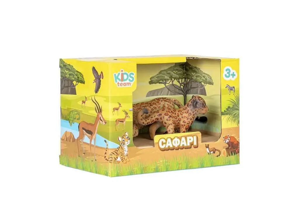 Набір тварин KIDS TEAM ANIMALS Сафарі Q9899-A22 Леопард який крадеться та його дитинча - фото 4