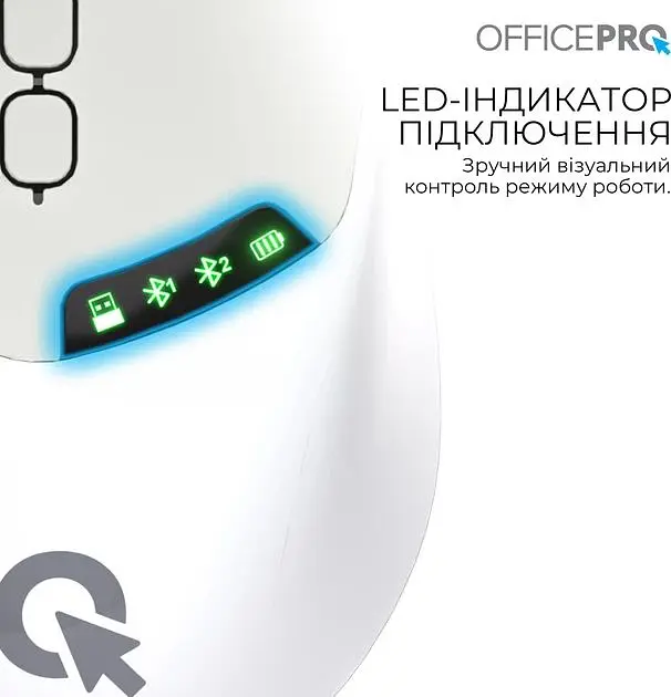Мышь OfficePro Silent Click Wireless White (M520W) - фото 10