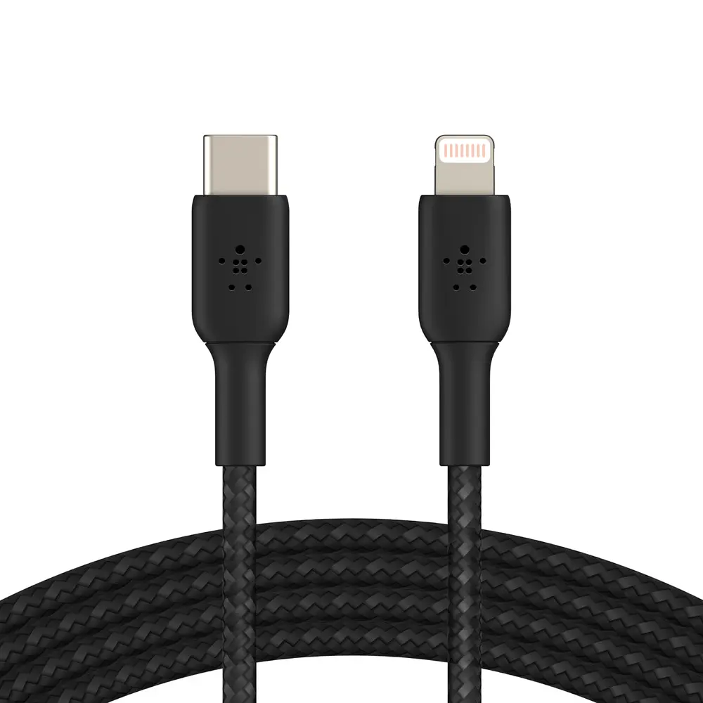Кабель Belkin USB-C > Lightning заряджання/синхронізації 2м, 30Вт, Type-C, плетений, чорний teh0013728 - фото 2