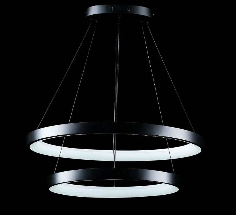 Люстра стельова LED Splendid Ray L2681/600+400/2, чорний, регульована температура світла, сучасний стиль - фото 2