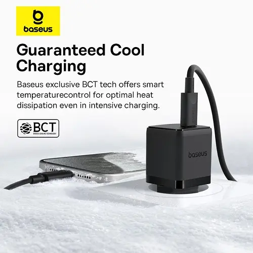 Мережевий зарядний пристрій Baseus Palm Fast Charger 1C 20W + Cable Type-C to Type-C чорний P10111602113-01 - фото 3