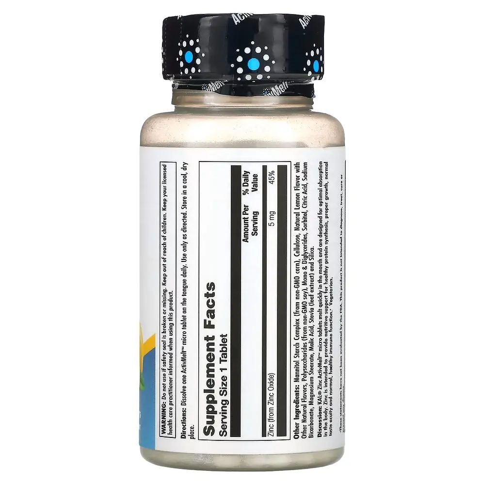 Витамины и минералы KAL Zinc 5 mg, 60 микро таблеток Лимон - фото 2
