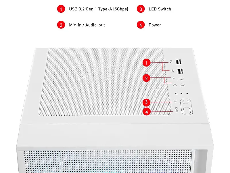 Корпус MSI MAG Forge 320R Airflow White - фото 6