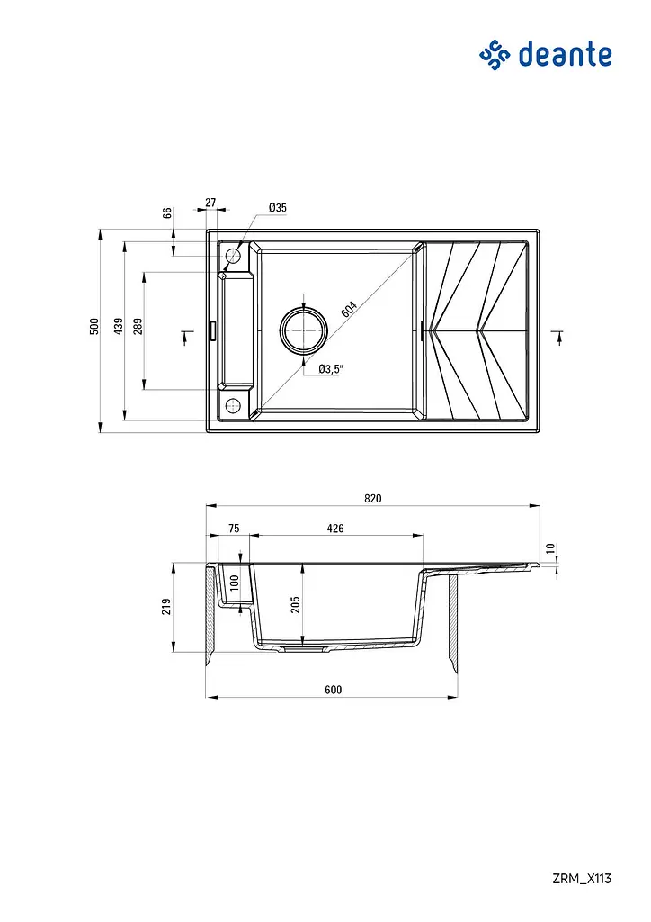 Мойка кухонная Deante Magnetic ZRM_G113 - фото 6