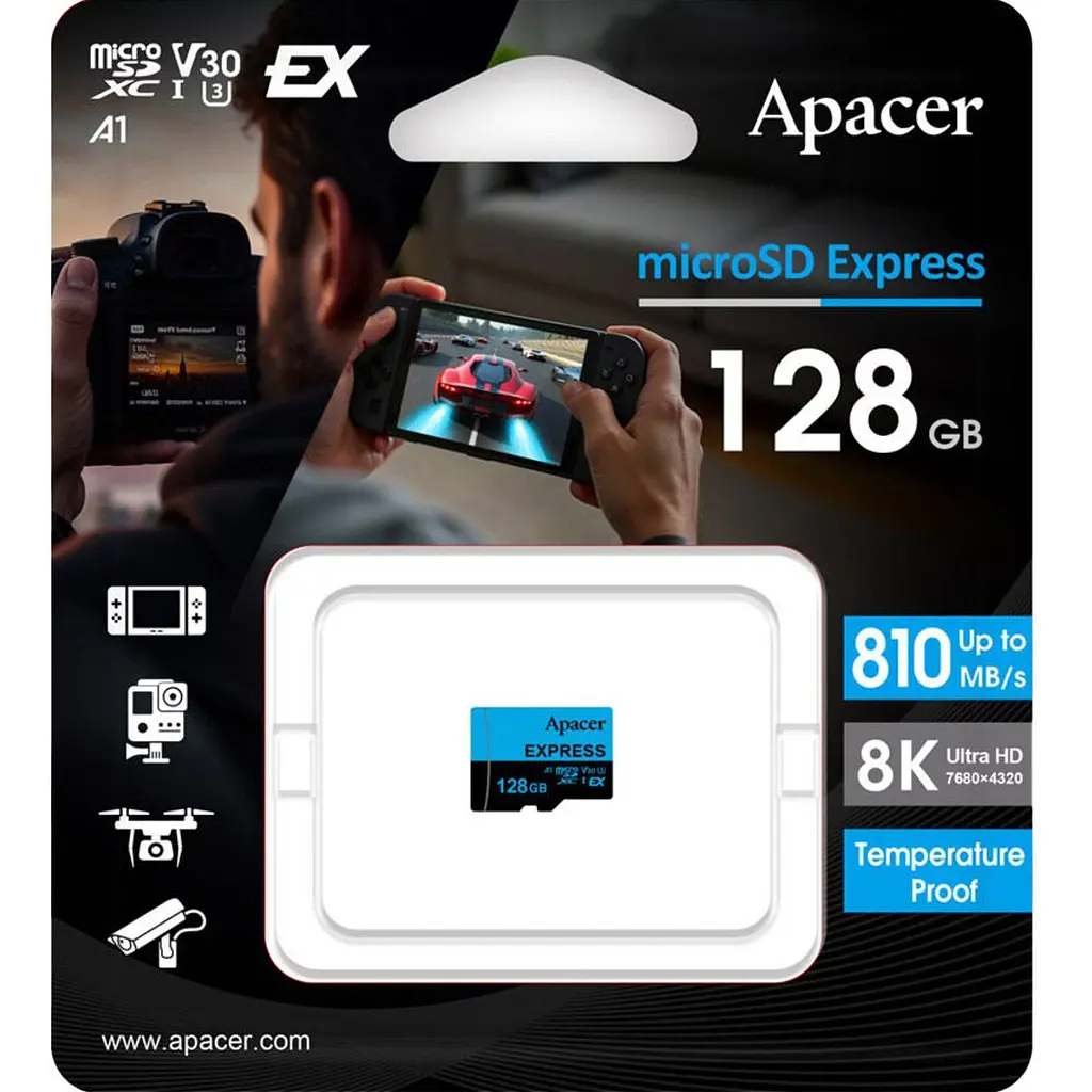 Карта пам'яті Apacer microSDXC 128GB Class 10 UHS-I U3 V30 A1 (AP128GMCEXG3X17-RA) [150033] - фото 2