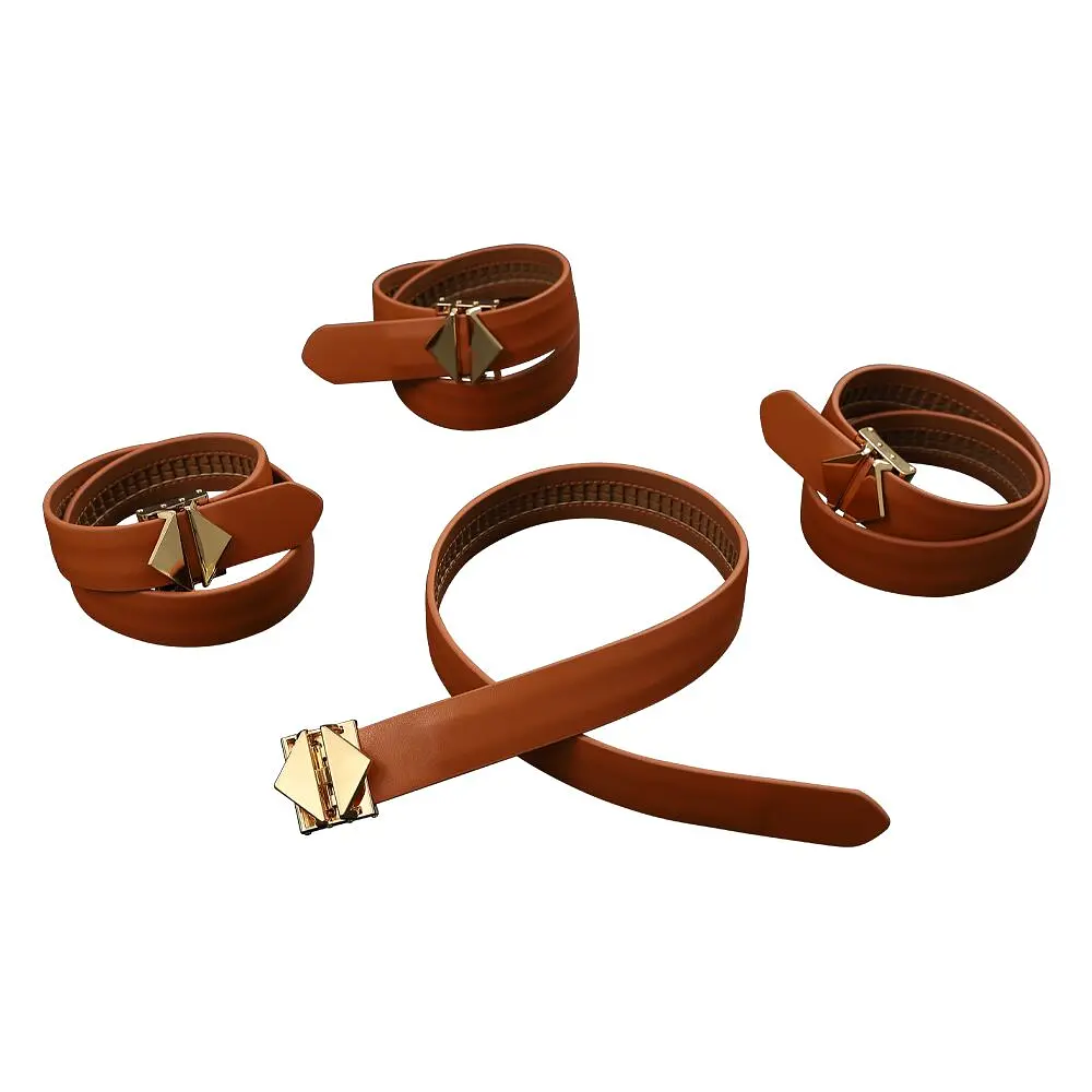 Набір фіксаторів для рук та ніг LOCKINK Hogtie Set, коричневий, ремені з натуральної шкіри - фото 4
