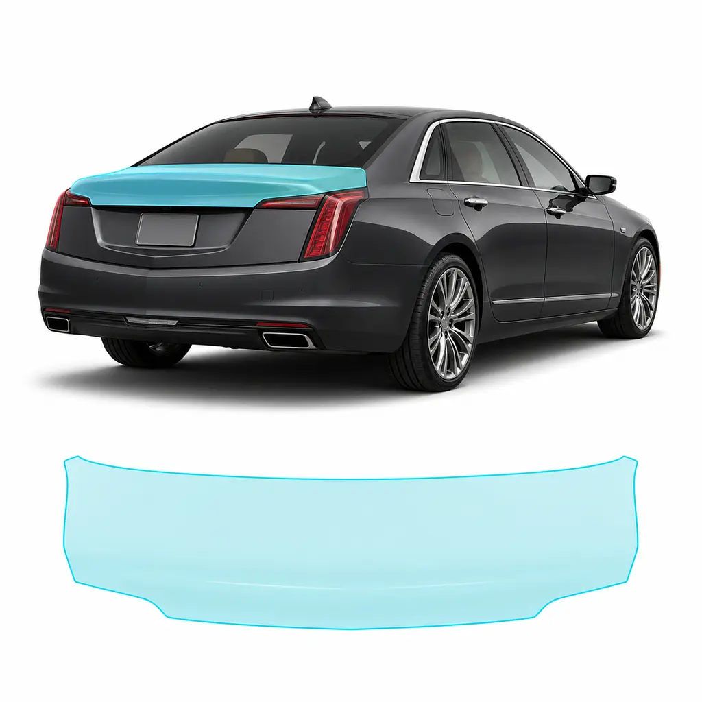 Антигравійна захисна бронеплівка за лекалами для Cadillac CT6 I facelift 2019-2020 - зона кришки багажника