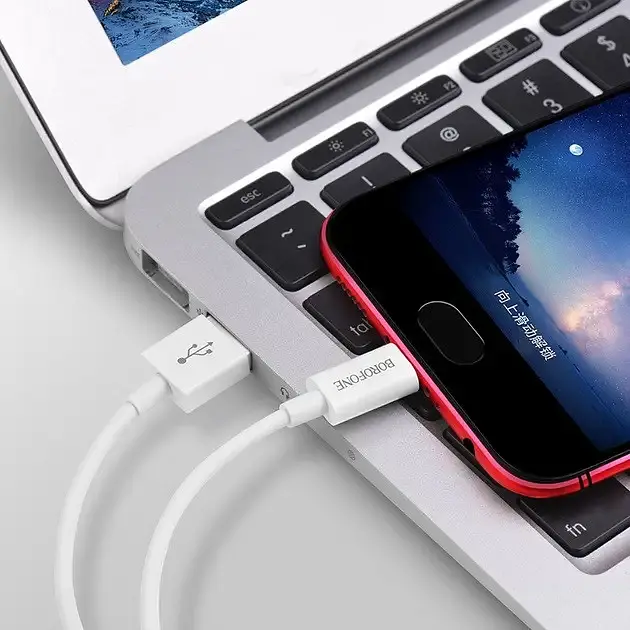 Кабель Borofone BX22 Bloom USB Micro USB 2.4A 1 м провід для зарядки смартфона/телефону білий - фото 3