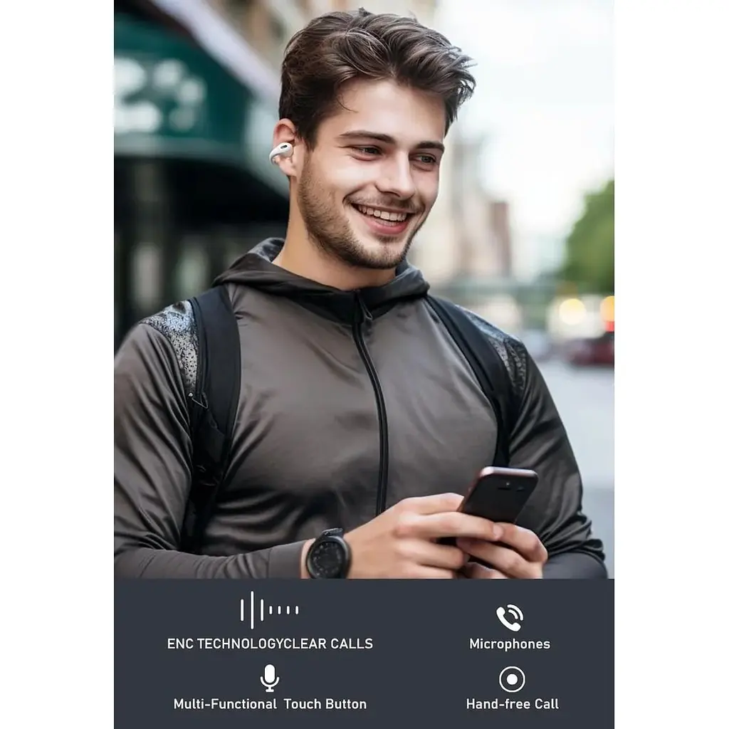 Навушники Tonemac Q7 EarClip Bluetooth 5.3 Bluetooth з мікрофоном ENC - фото 4