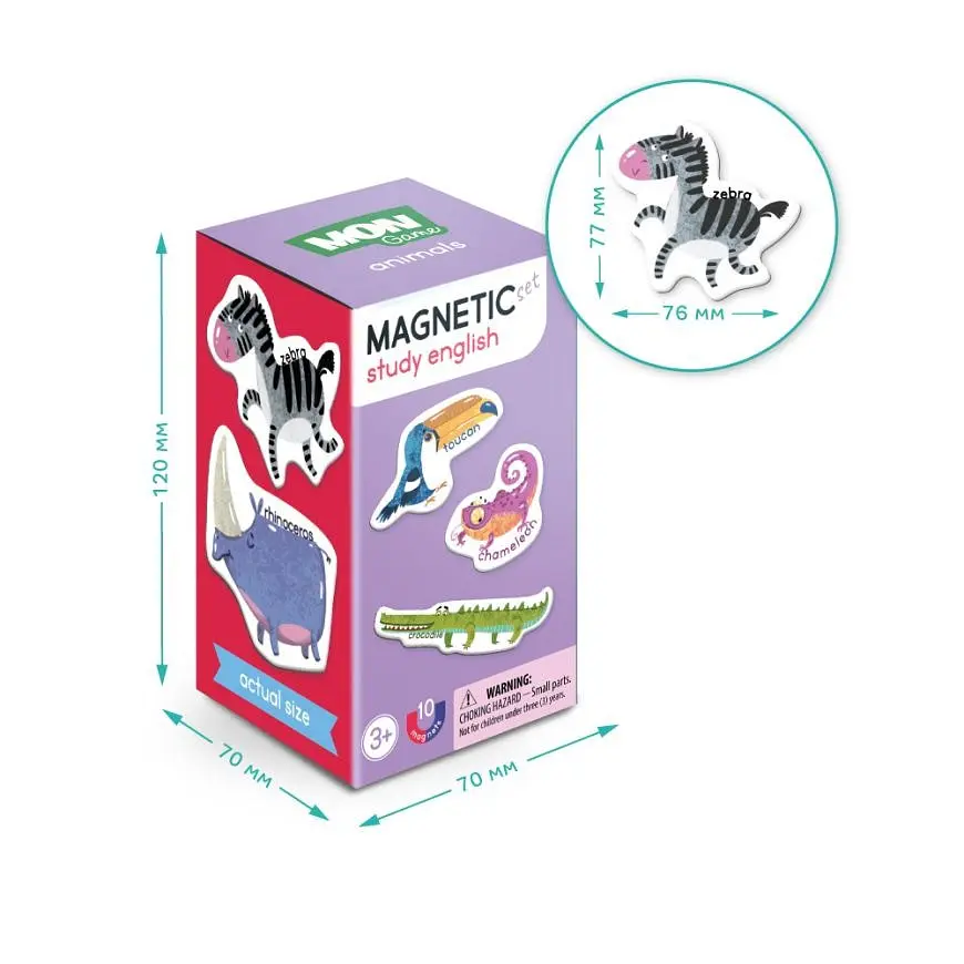 Детский набор магнитов Магнитные животные Mon Game 200205 - фото 3