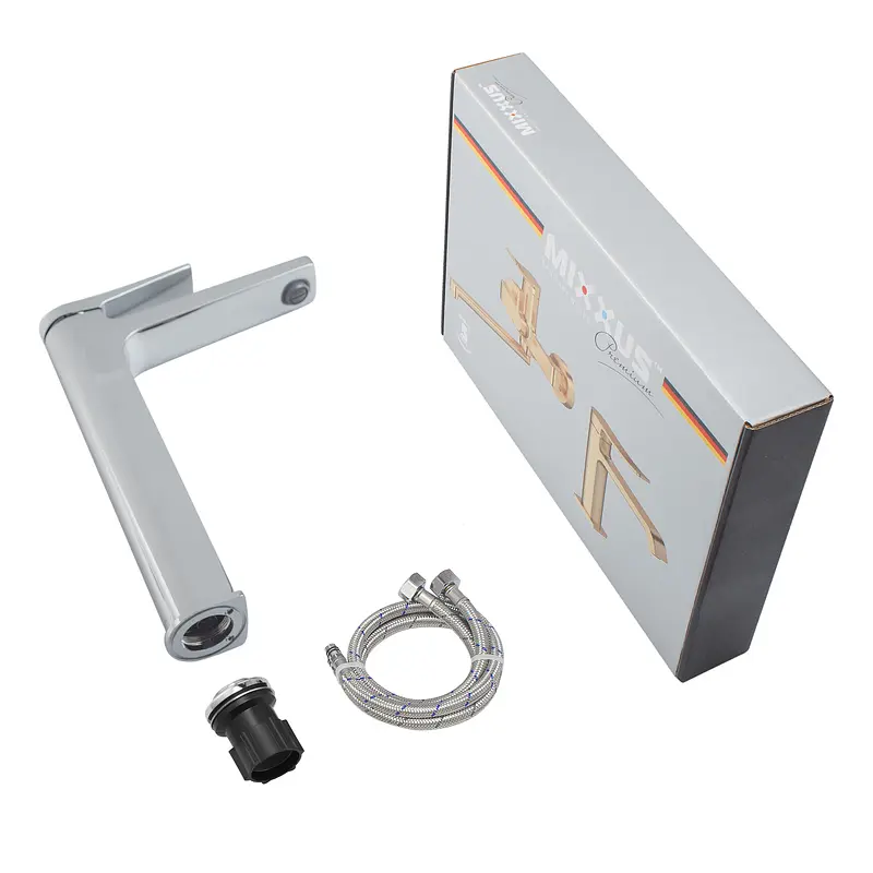 Смеситель для умывальника Mixxus Premium Degas 001 (Nut) High MI8246, Хром - фото 2