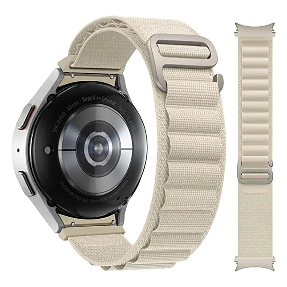 Ремінець нейлоновий BeWatch Alpine Loop Samsung Galaxy Watch 4 5 6 7 Молочний (14GW1209) - фото 4