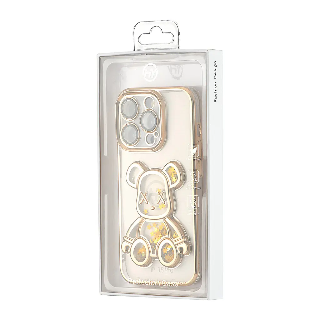 Чохол Shining Bear Case Protected Camera iPhone 15 Pro Gold - фото 2