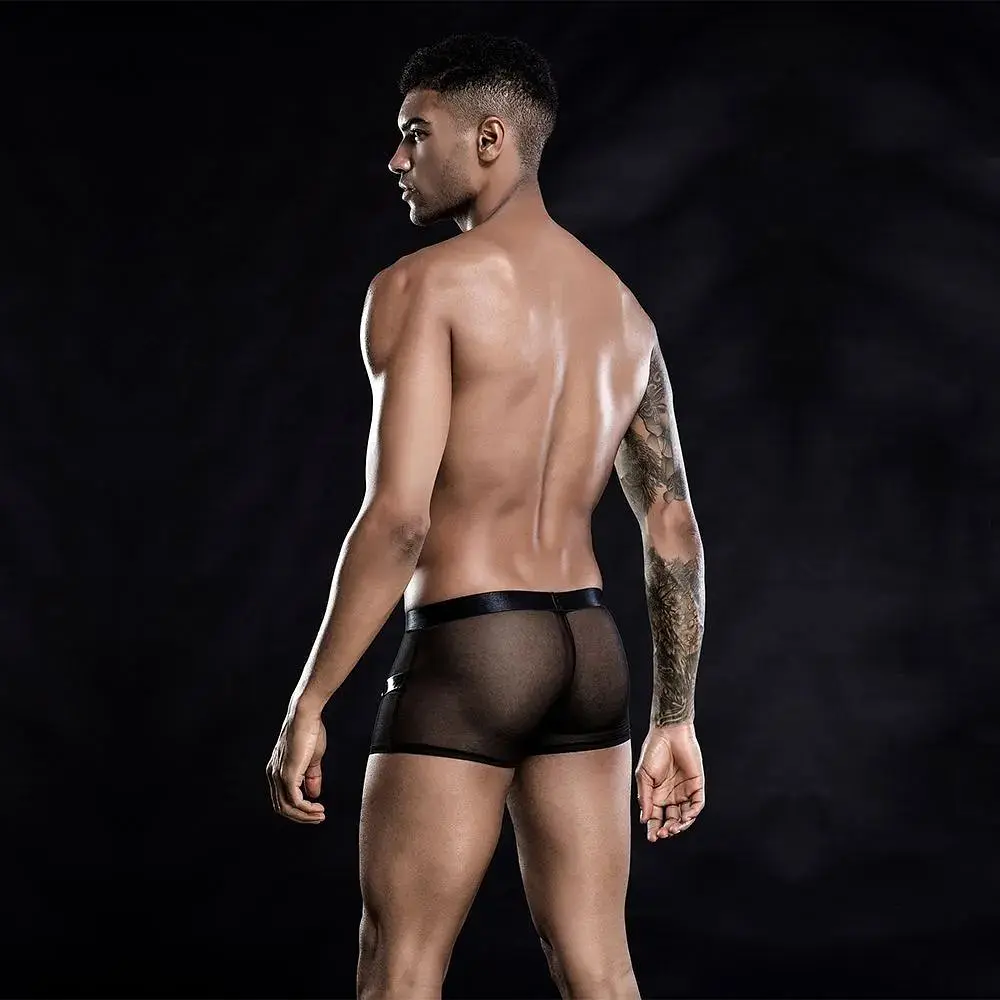 Чоловічі еротичні сітчасті труси JSY з ременями, One Size Black - фото 2