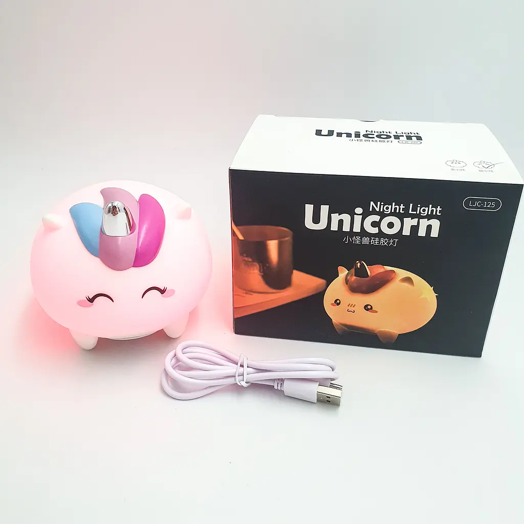 Силіконовий дитячий нічник Єдиноріг 7 LED акумуляторний USB світильник іграшка 3D TOYS LAMP - фото 9