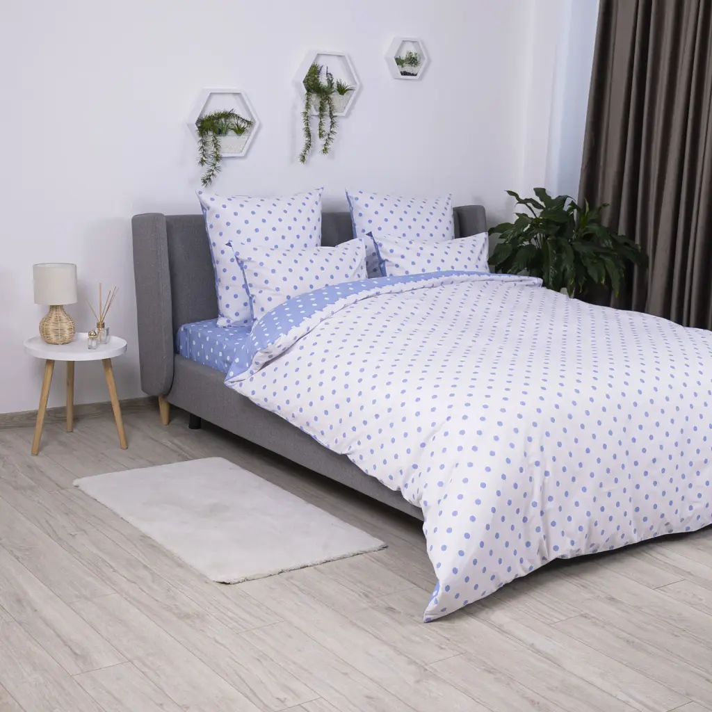 Комплект постільної білизни ТЕП Light Blue Dots ранфорс 70x70 полуторний - фото 3