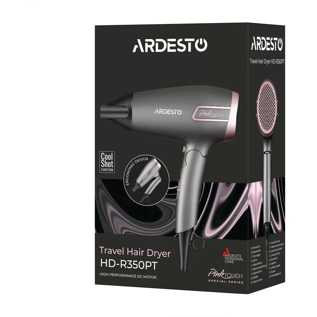 Фен Ardesto Pink Touch 2000 Вт сіро-рожевий (HD-R350PT) - фото 9