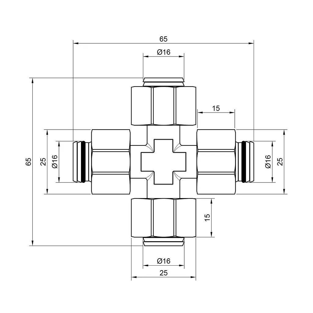 Крестовина обжимная SD Plus 16 SD150W16161616 - фото 2