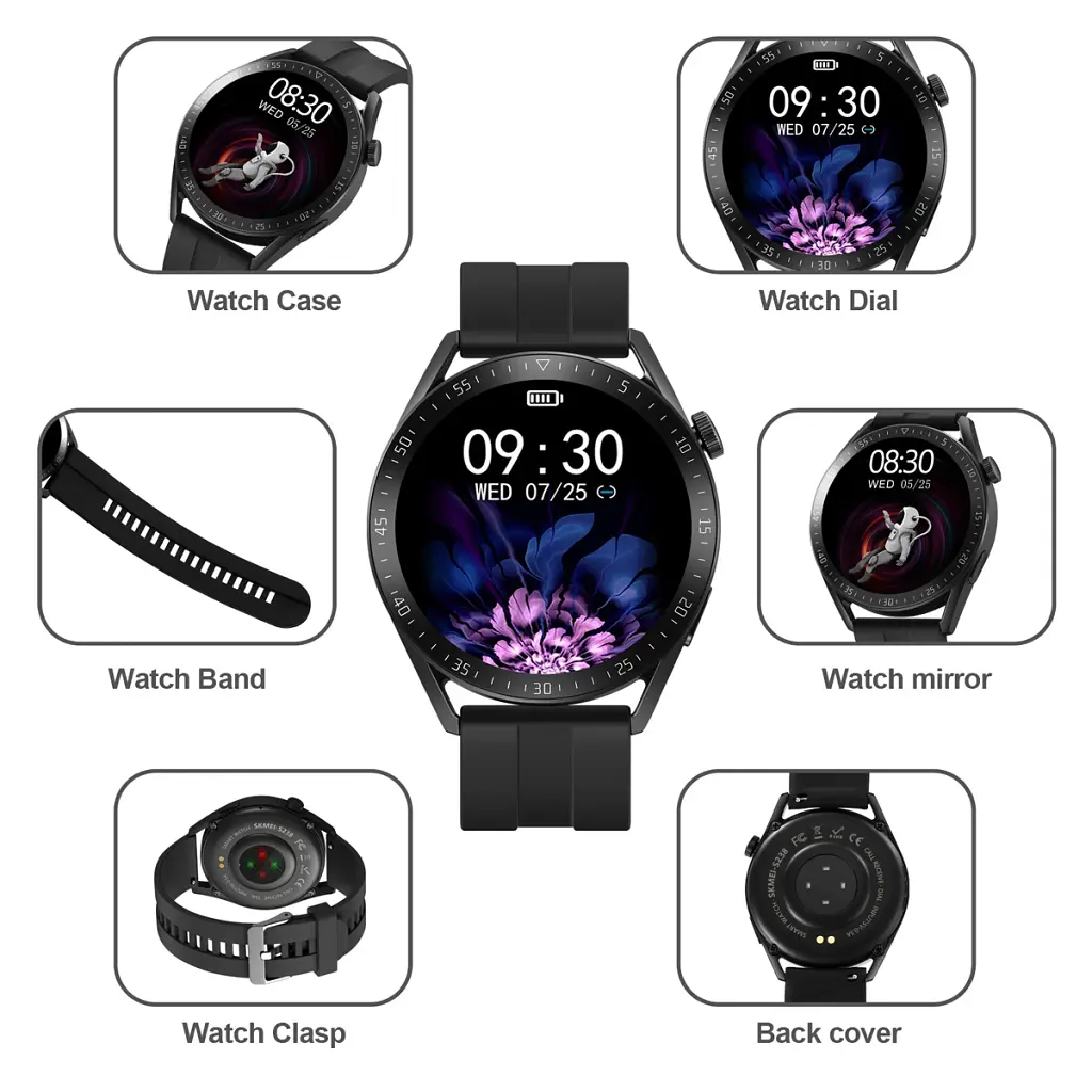 Смарт-часы Skmei S238 силиконовый ремешок Black Black (16701) - фото 2