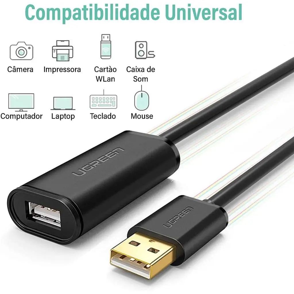 Дата кабель USB 2.0 AM to AF 20.0m Active black Ugreen (10324) - фото 2
