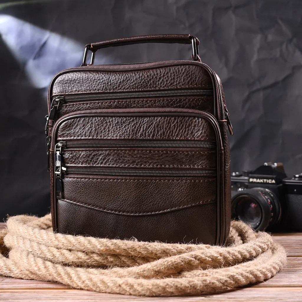 Кожаная сумка мужская Vintage 20х23х7 см sum0022395 - фото 6