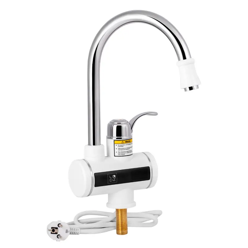 Проточний кран-водонагрівач кухонний Lidz Warm 058, White/Chrome LDWAR058WCR24985