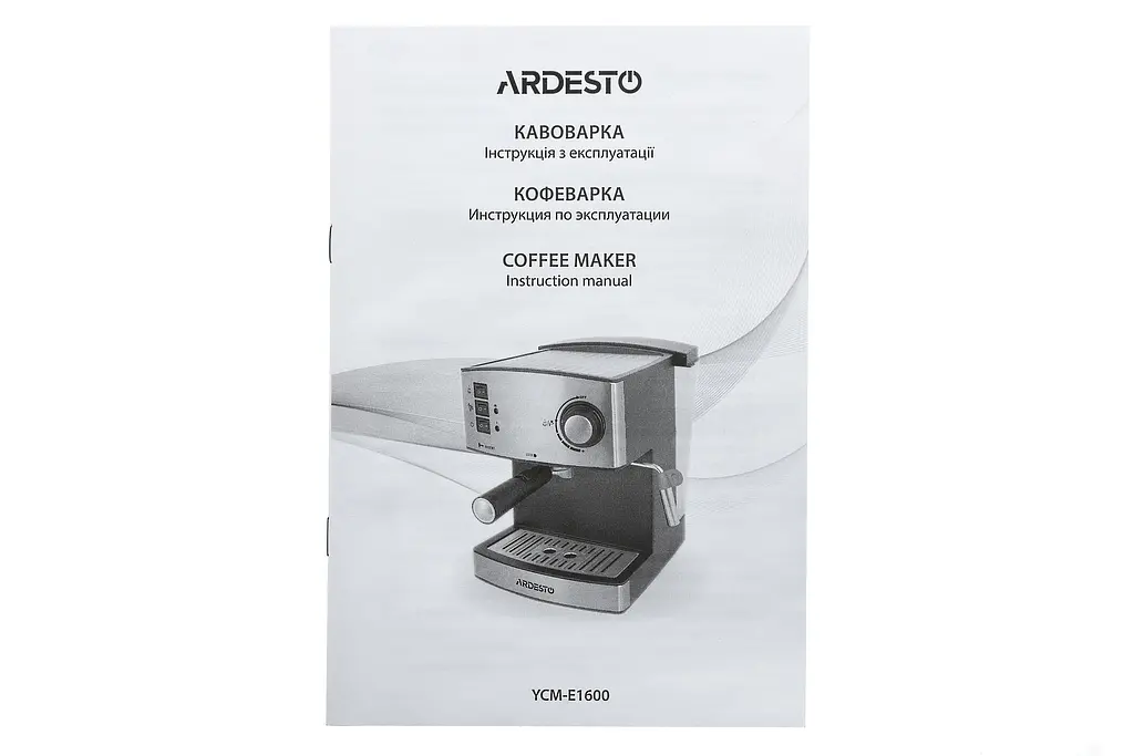 Кавоварка Ardesto ріжкова Steel Collection ручний капучинатор 1.6 л сріблясто-чорна (YCM-E1600) - фото 10