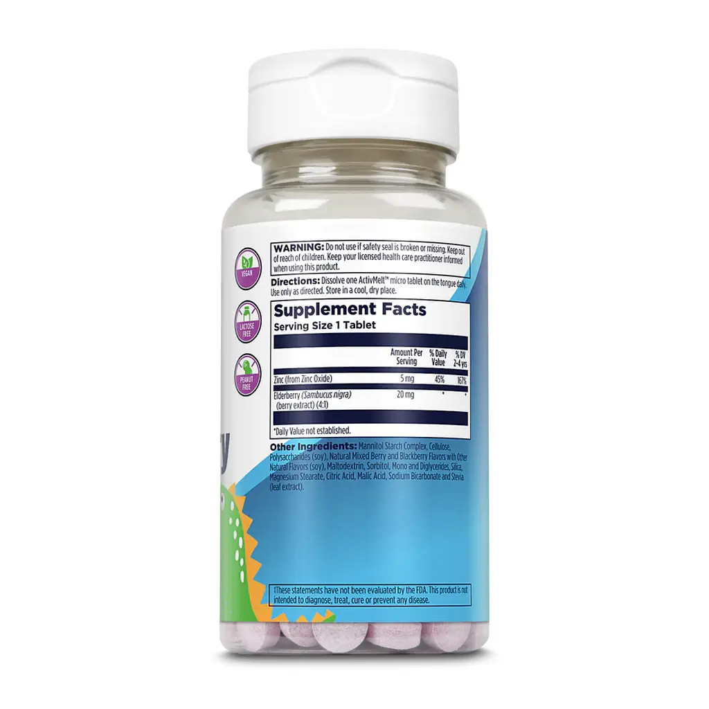 Цинк для дітей Zinc Elderberry 5 мг 90 таблеток Ягода - фото 2