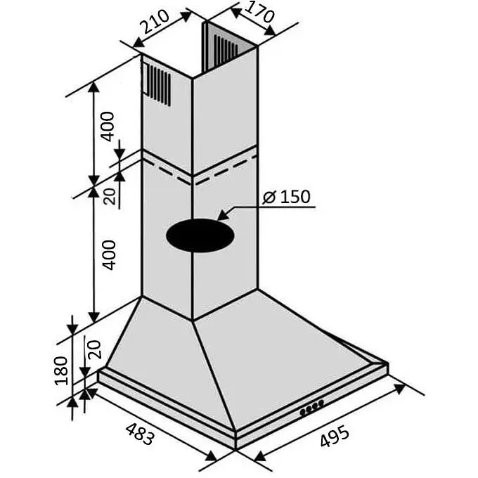 Вытяжка Ventolux Lido 50 WH (700) - фото 8