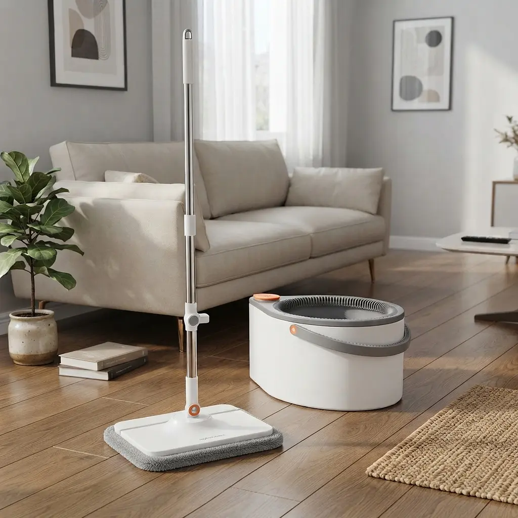 Набір швабра та відро з віджимом Joybos Spin Mop S01 square mop - фото 3