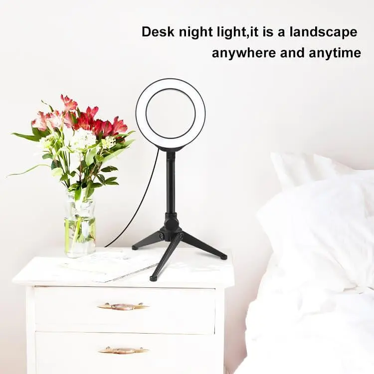Кільцева USB LED лампа Puluz PKT3084B 4.7" + настільний штатив - фото 7